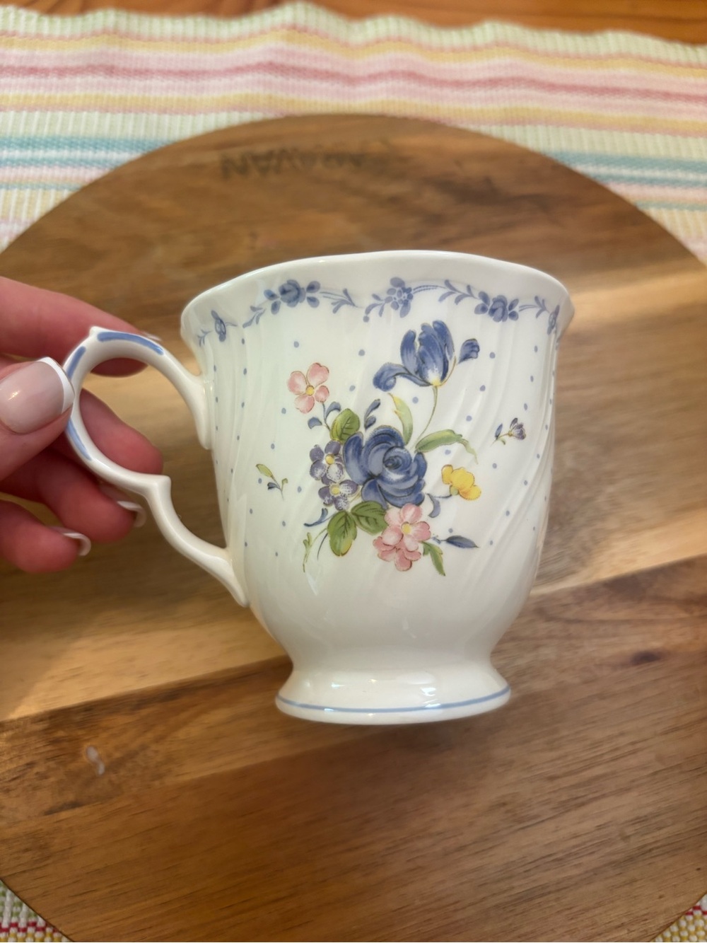 Hand Embroidered Tea Bag Bookmark with Coordinating Cup and Saucer - Picture 7 of 7